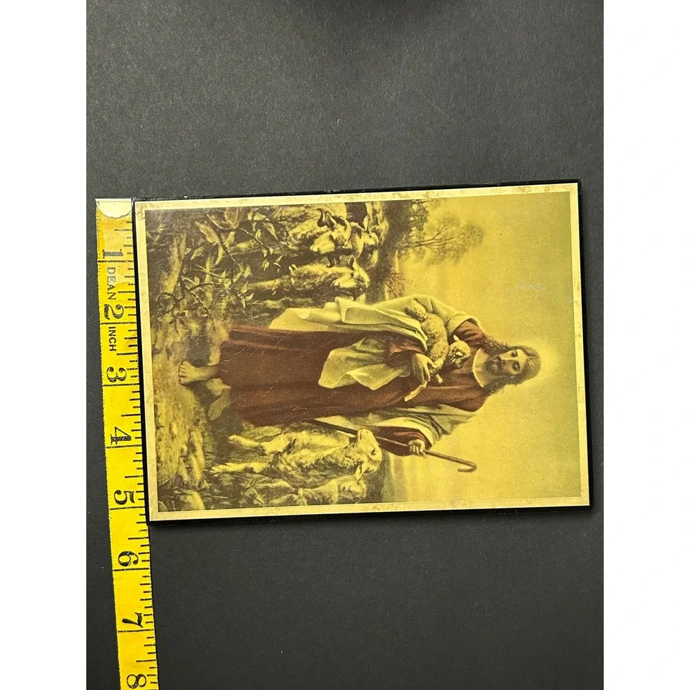 Vintage Bit-O-Sunshine Jesus the Good Shepherd Plaque No 763 5x7inches